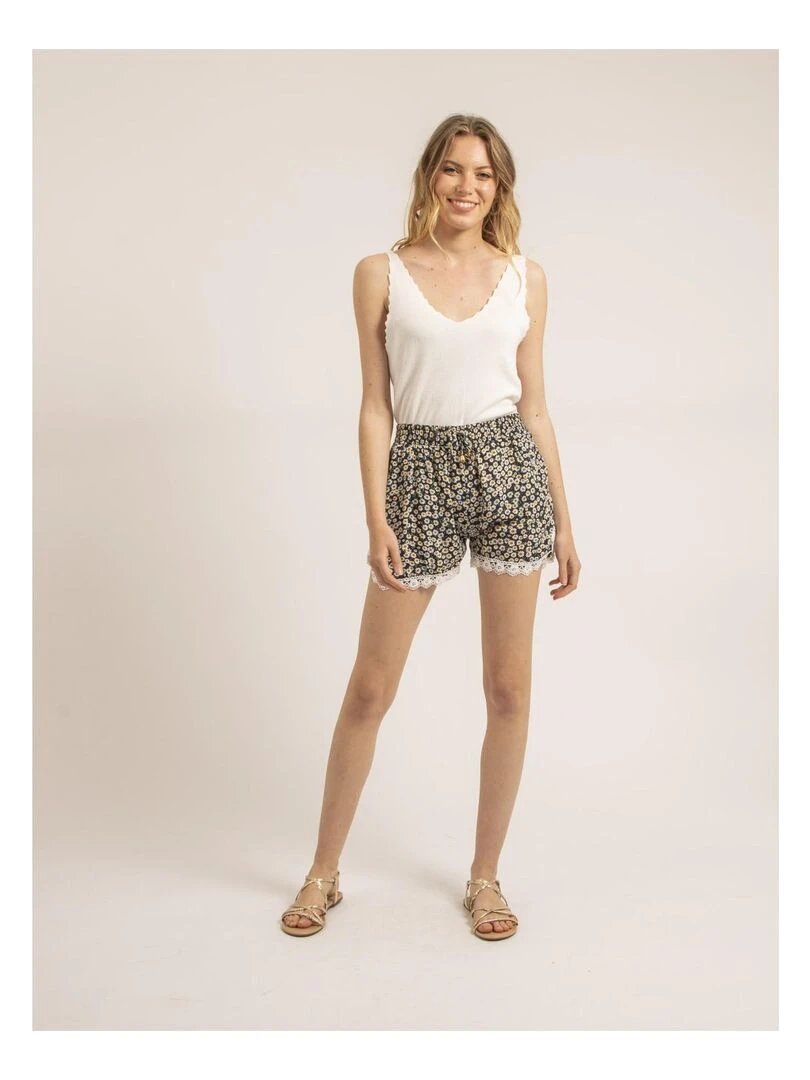 Short dentelle XIAME   Bleu marine