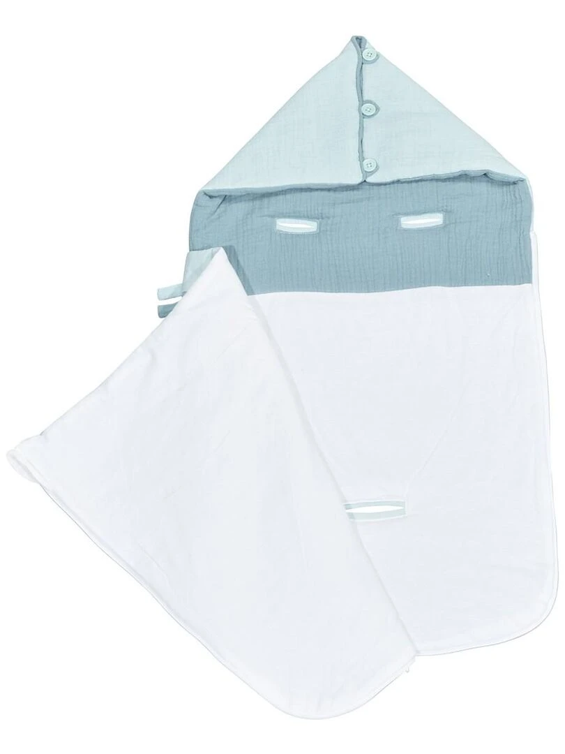 Nid d'ange 0 3mois en coton blanc   SAUTHON   Blanc Bleu