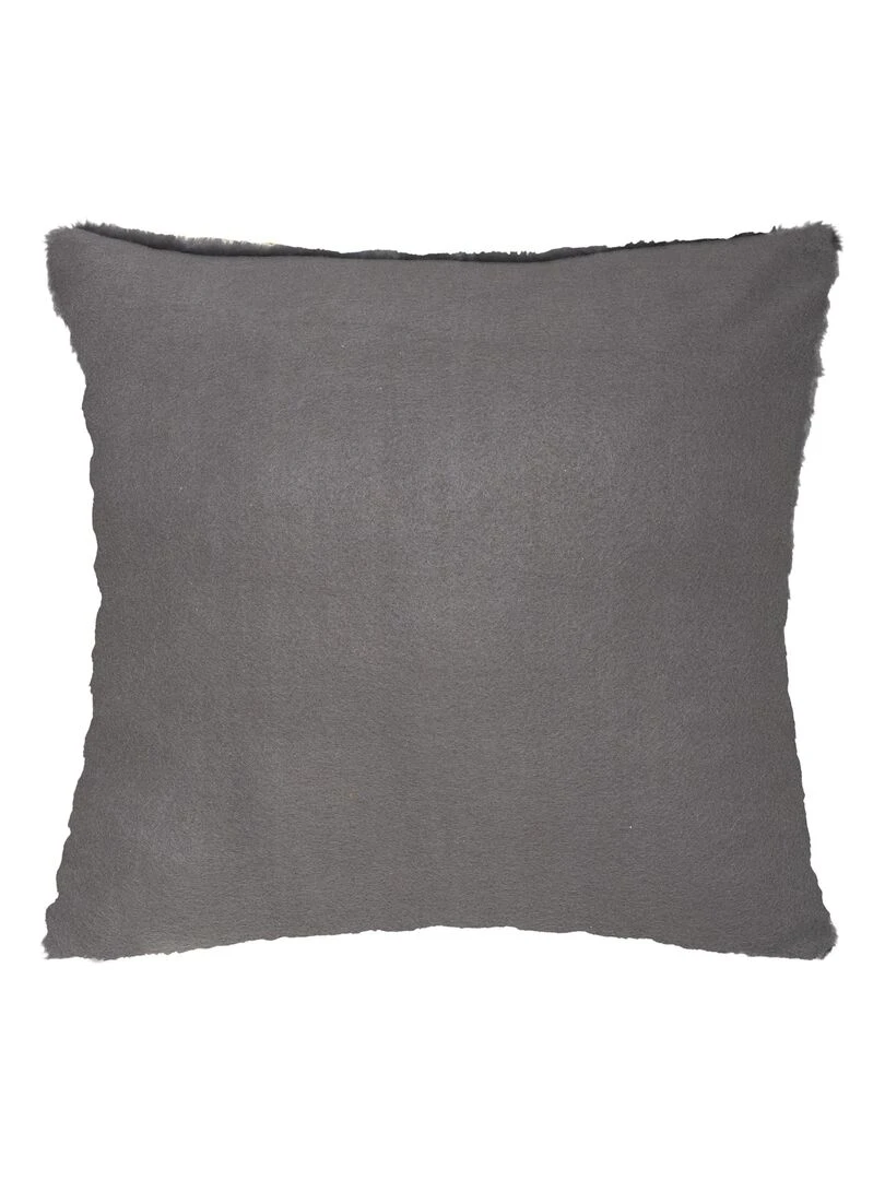 Coussin déhoussable Effet imitation fourrure Gris clair
