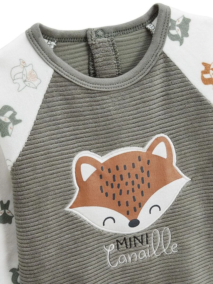 Pyjama bébé en velours Canaille   Vert