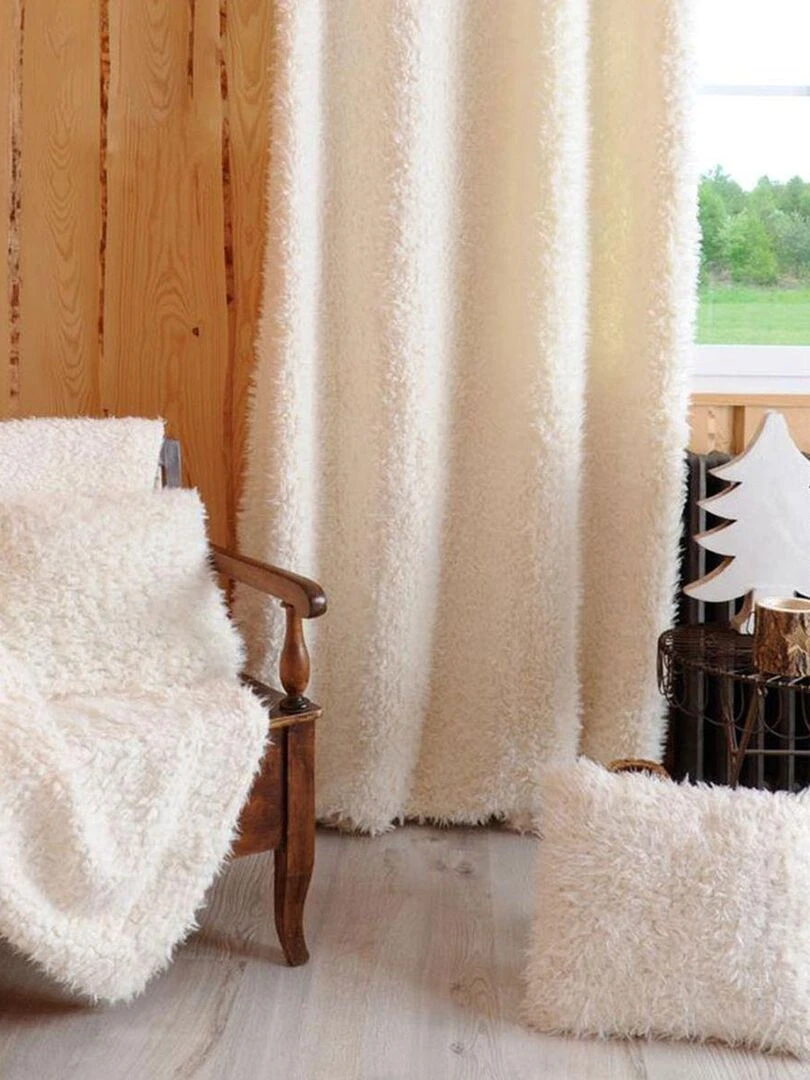 Plaid avec    Effet Poil de Mouton   Blanc