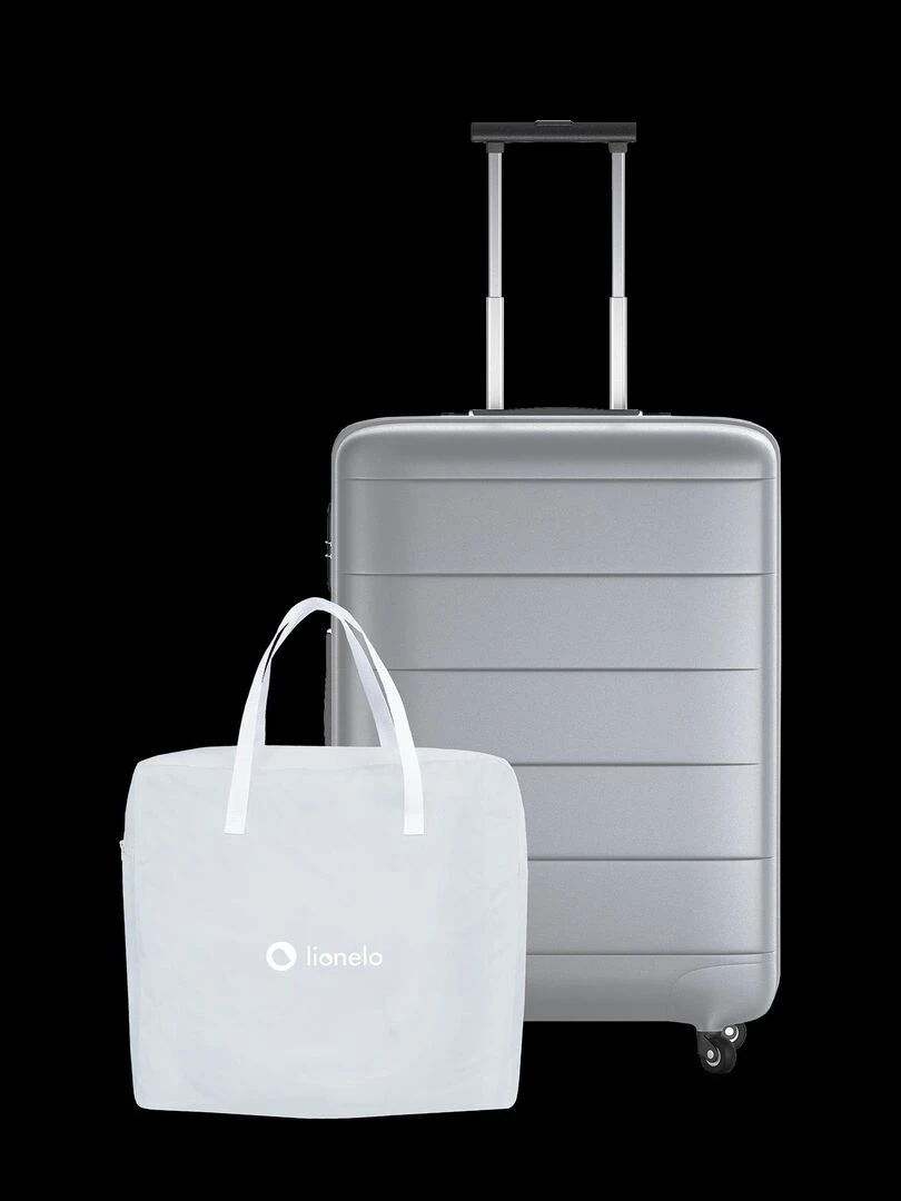 LIONELO Malin Evo   Lit Bébé   Berceau   Lit parapluie   Jusqu'à 9kg   Avec matelas   Sac   Beige