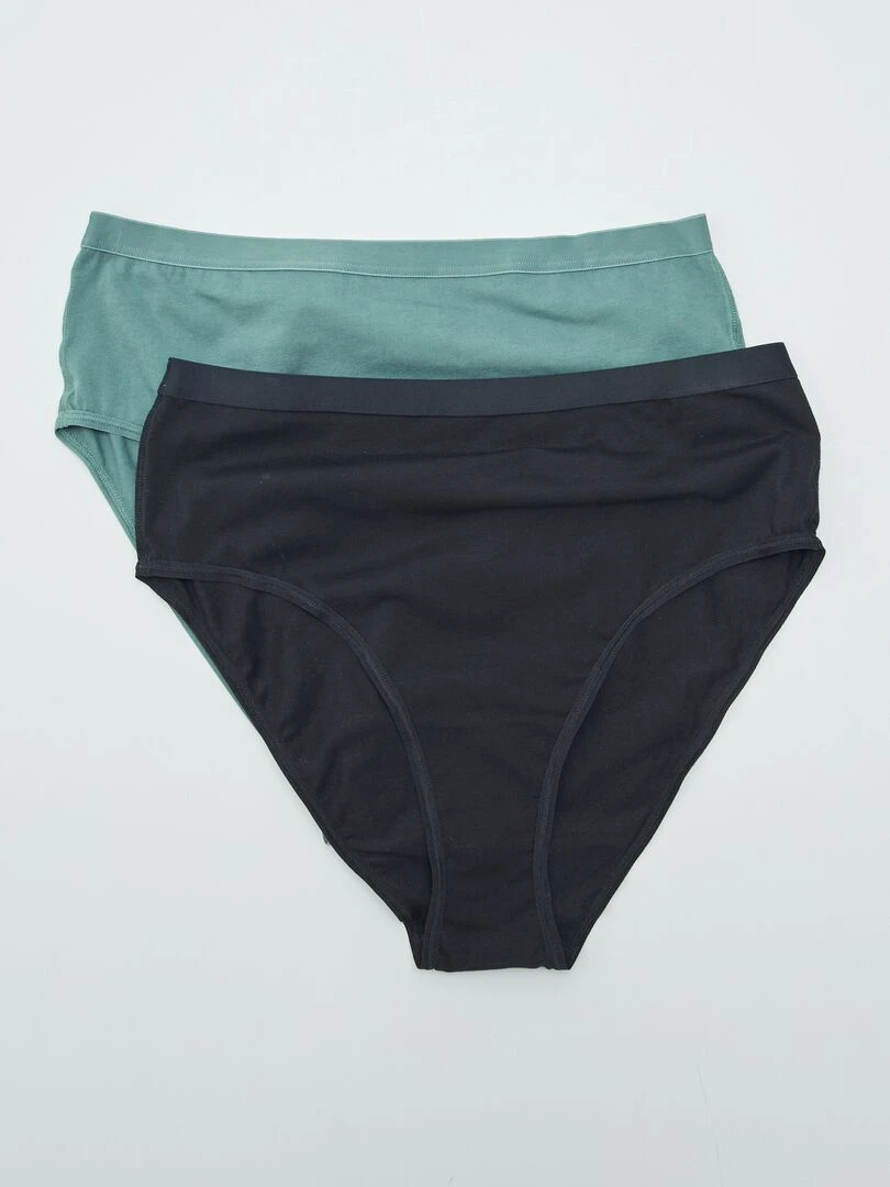 Lot de 2 culottes hautes Vert/noir