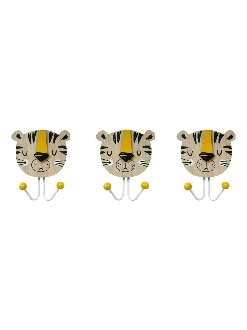 Lot de 3 patères Tigre Beige