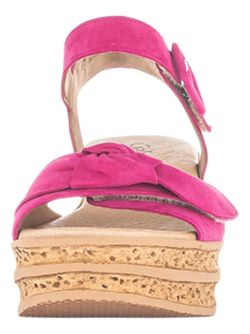 Sandales Cuir Compensé Gabor Lammnappa   Rose