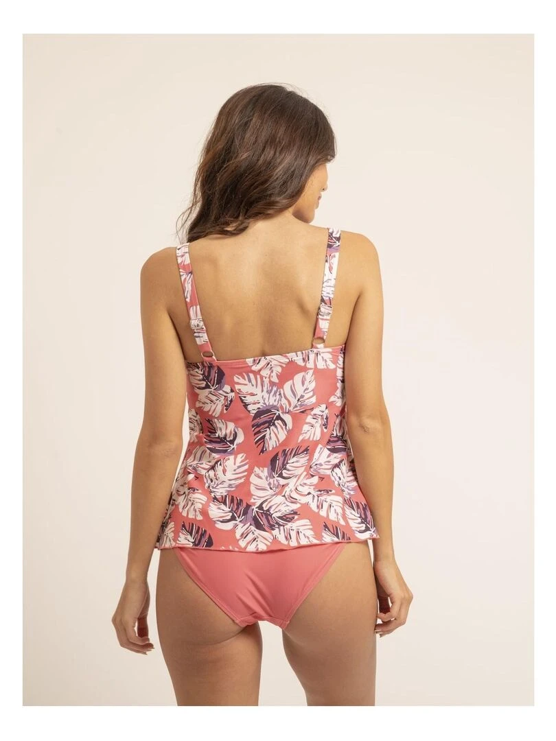 Maillot 2 pièces tankini motifs GAELLE Rose