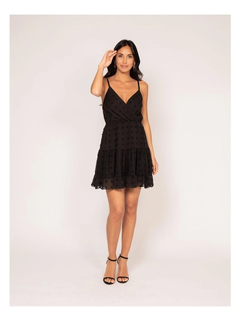 Robe courte plumetis IPEKA   Noir