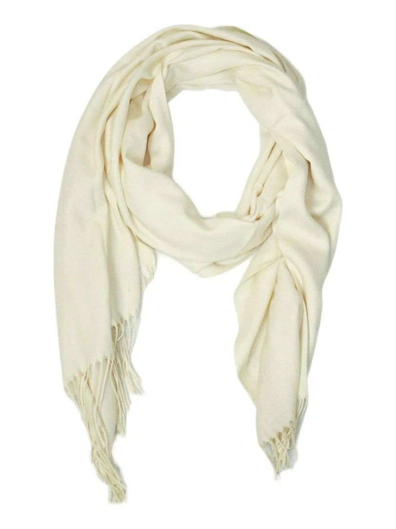 Echarpe uni en Laine Kebello Blanc Blanc
