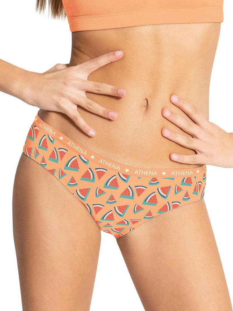 Lot de 3 slips fille Ecopack Girl Mode   Fille   Blanc Rose