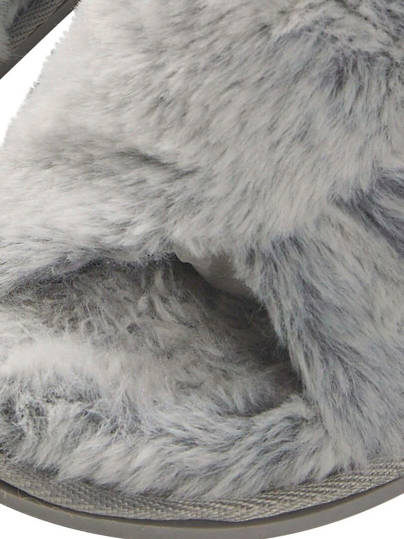 Chaussons plats bouts ouverts Complementos   Gris