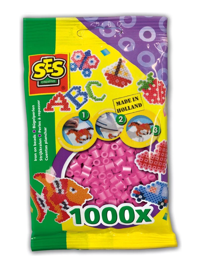 Sachet de 1000 perles Technique à repasser : Rose N/A