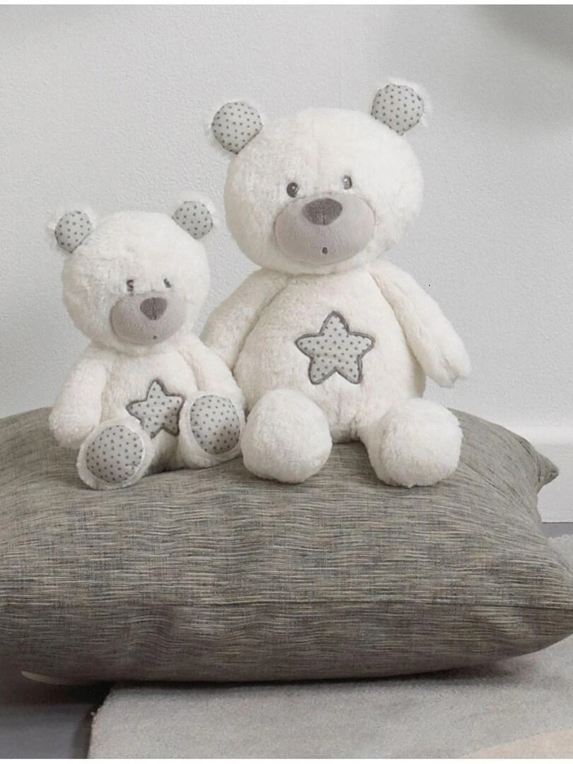 Doudou Ours en polyester blanc   SAUTHON   Blanc Gris