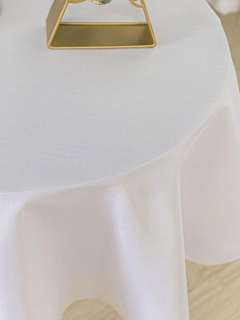 Nappe ronde infroissable et anti tâches   Blanc