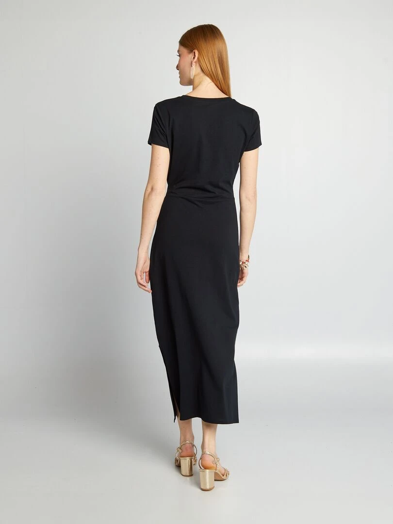 Robe midi à taille resserrée   noir
