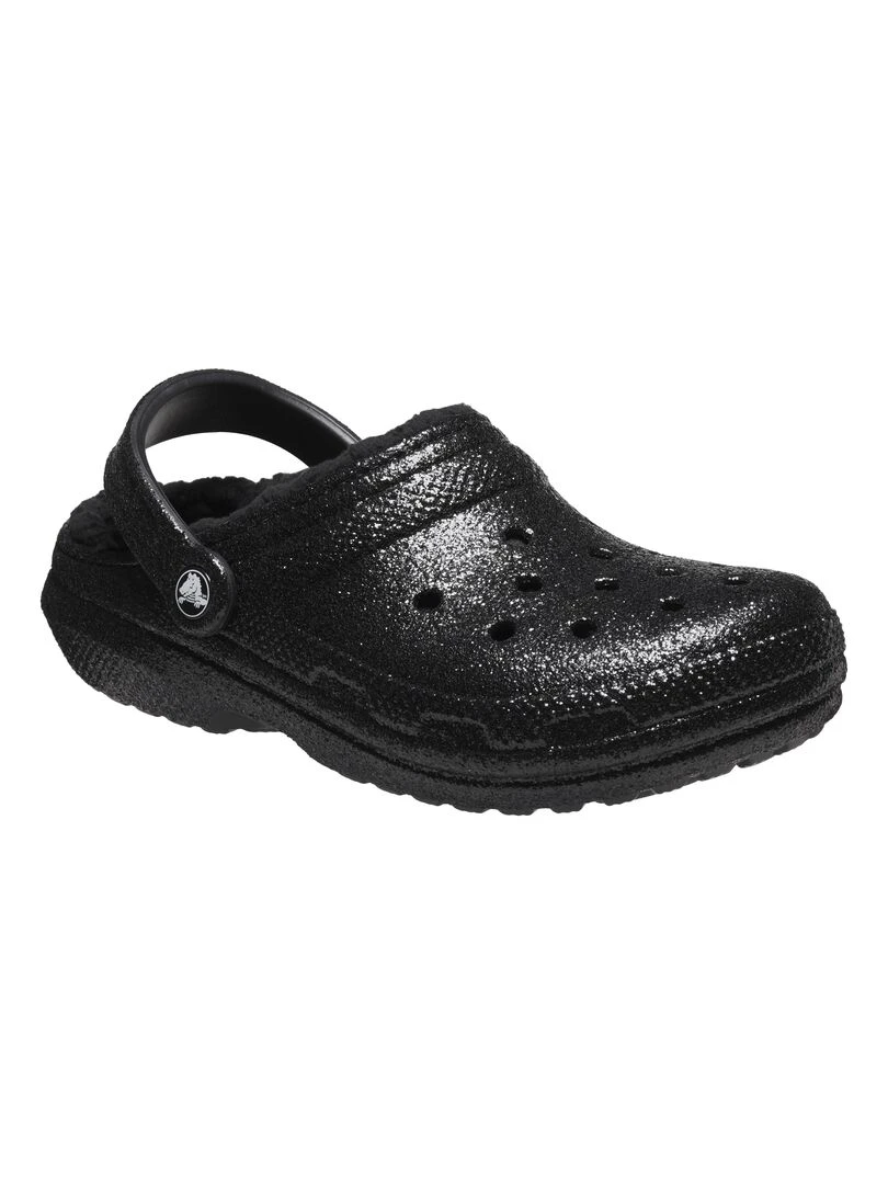 Sabot à Enfiler Crocs Classic Glitter Lined Clog   Noir