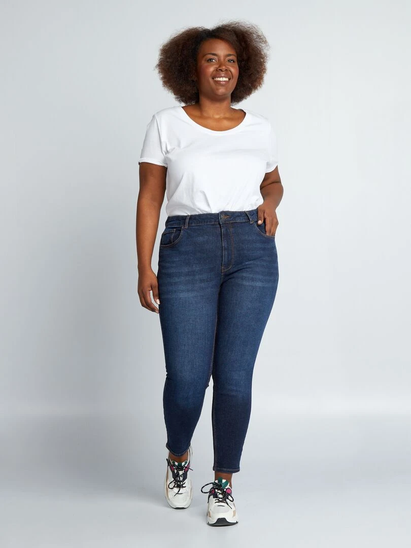 Jean slim taille haute L28 brut