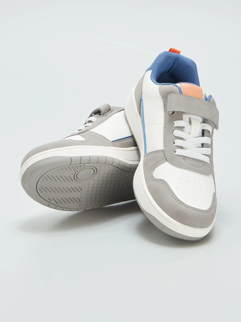 Baskets à scratchs   Blanc/gris