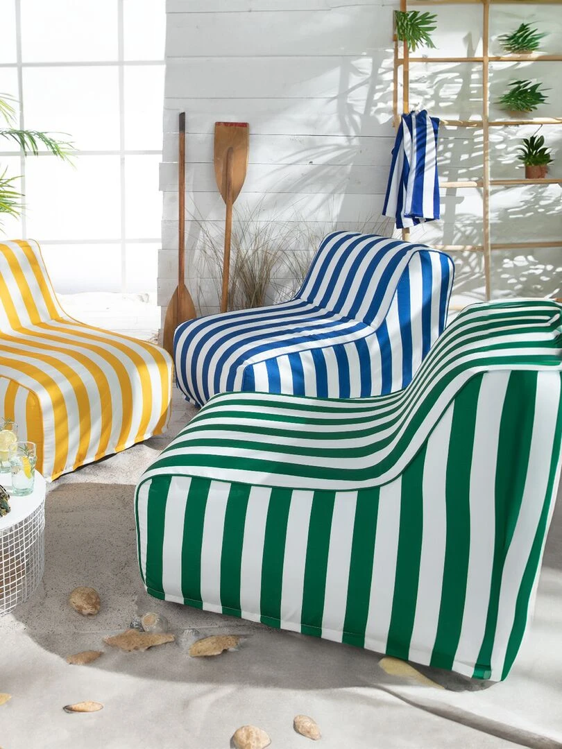 Fauteuil gonflable à rayures   VERT