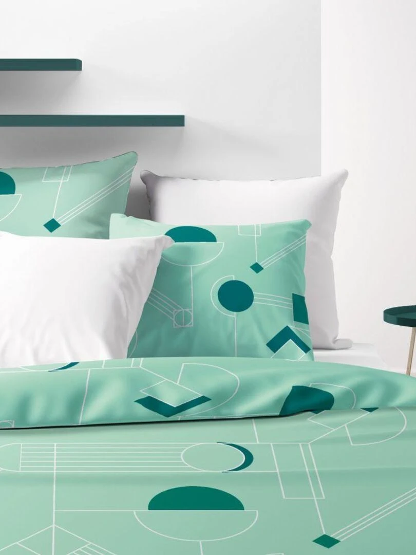 Housse de couette 200x200 cm + 2 taies d'oreiller 100% Polyester 60 gsm Hawak   Vert