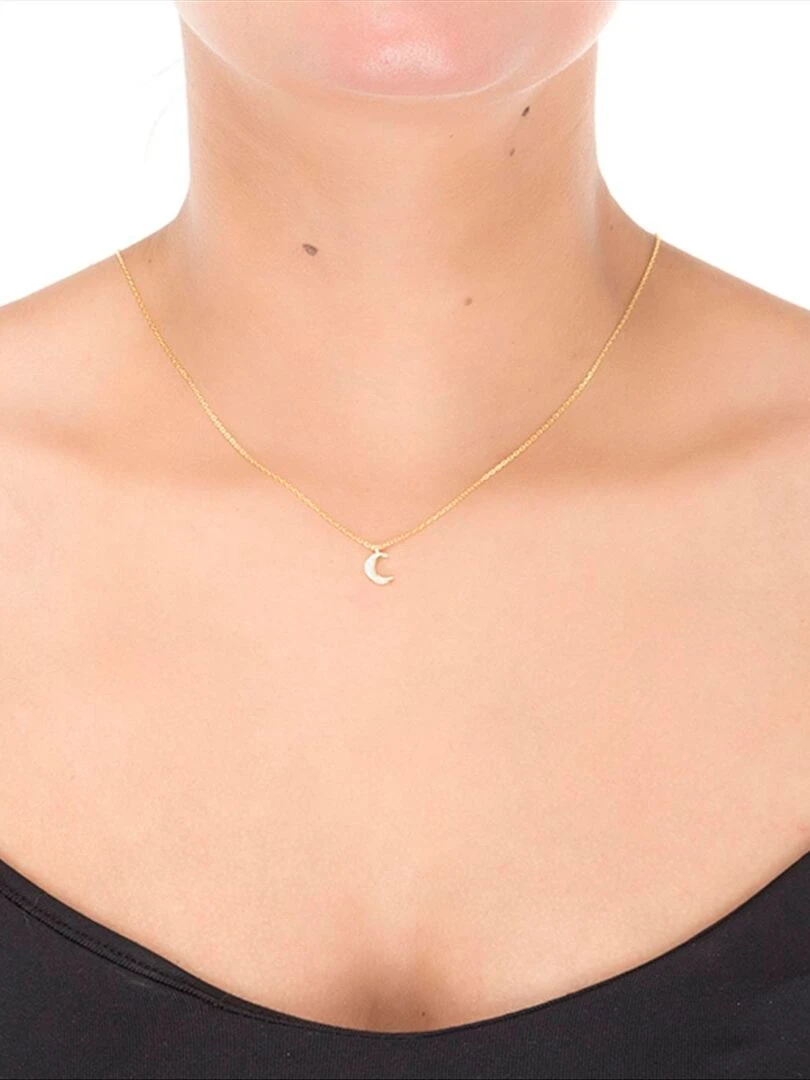 Collier  croissant en argent 925 et plaqué or 18K   Doré/or