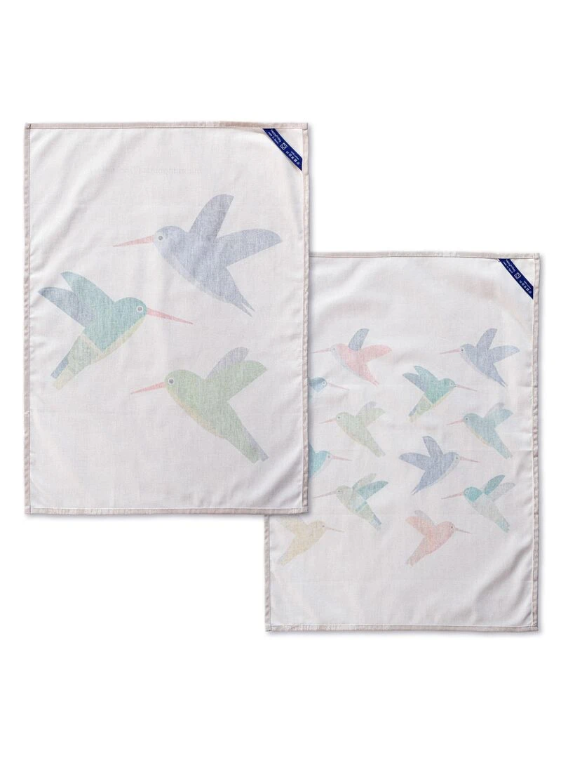 Torchon (2 pièces) Colibri "Happyfriday"   Blanc