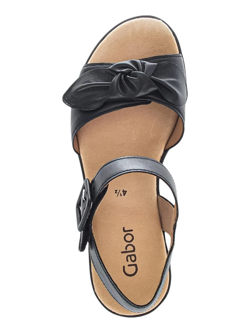 Sandales Cuir Compensé Gabor Lammnappa   Noir