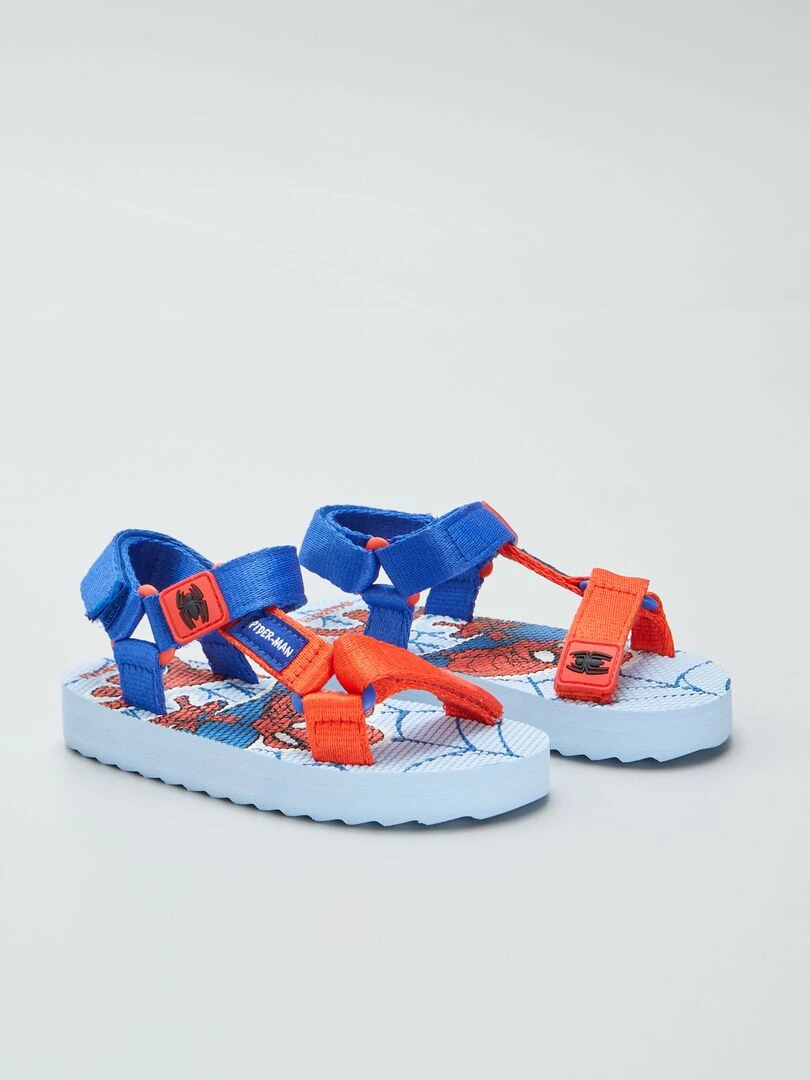 Sandales avec sangles à scratch 'Spiderman' bleu