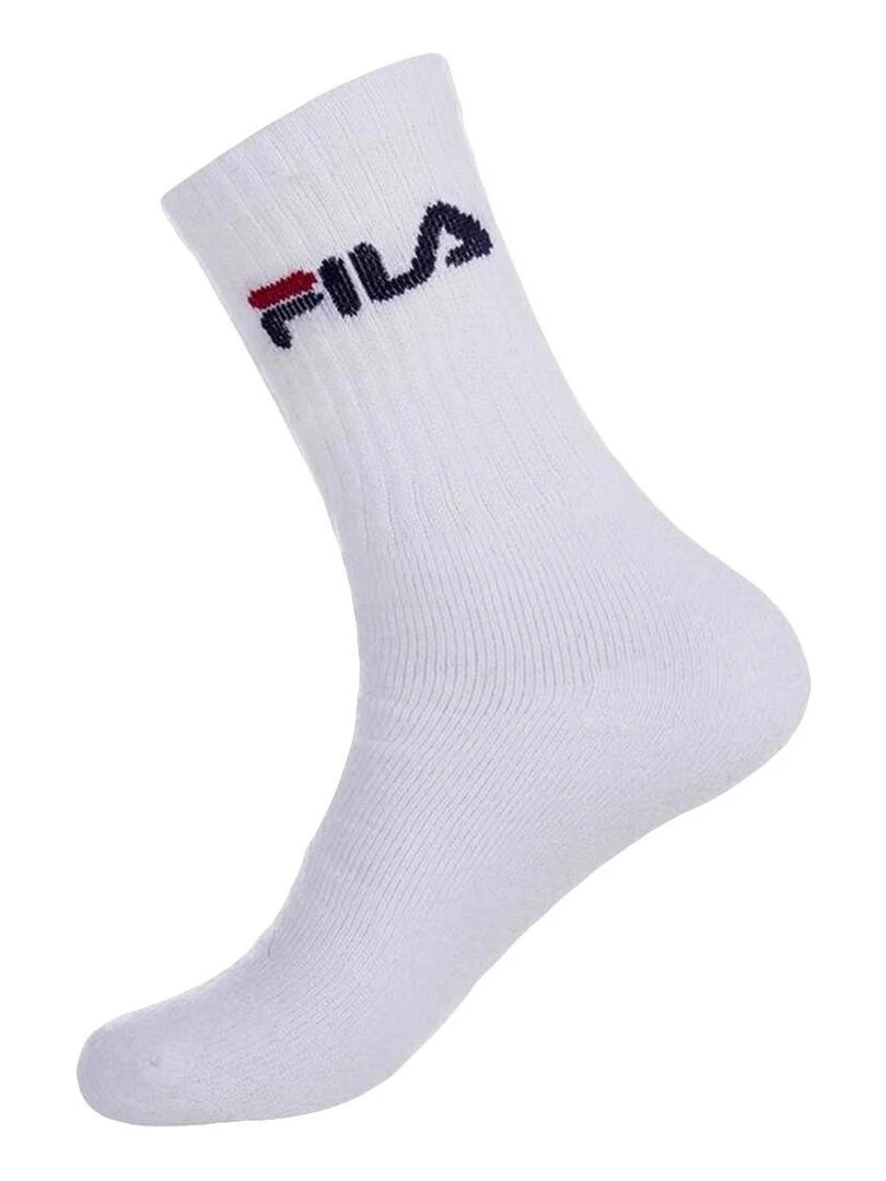 Lot de 12 Paires de Chaussettes Tennis Assorties Fila   Blanc Gris Noir