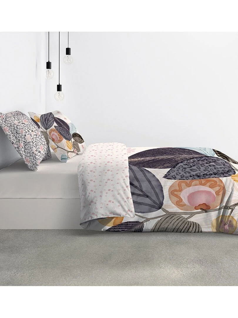Housse de couette 260x240 Yona + 2 taies 100% coton 57 fils   Blanc