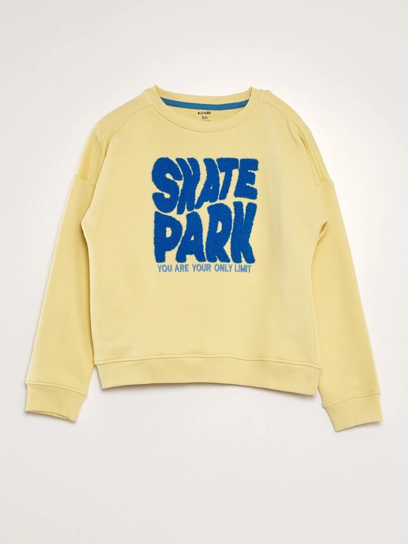 Sweat en french terry avec imprimé bouclette Jaune