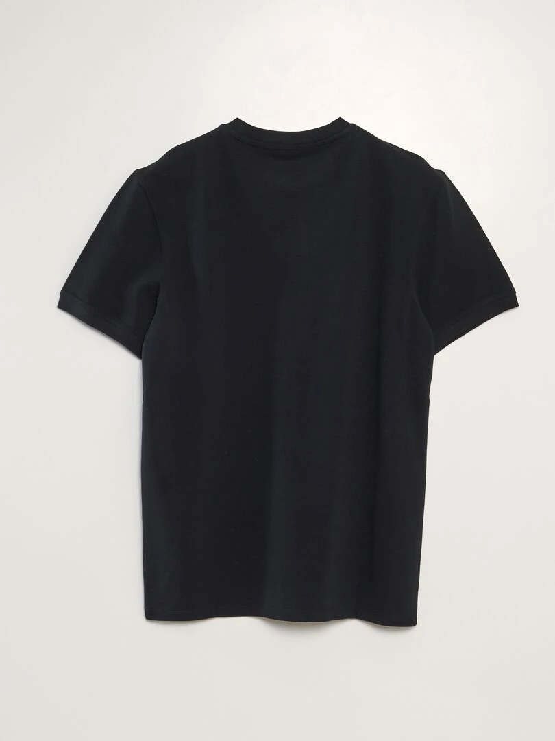 Polo en piqué de coton uni noir