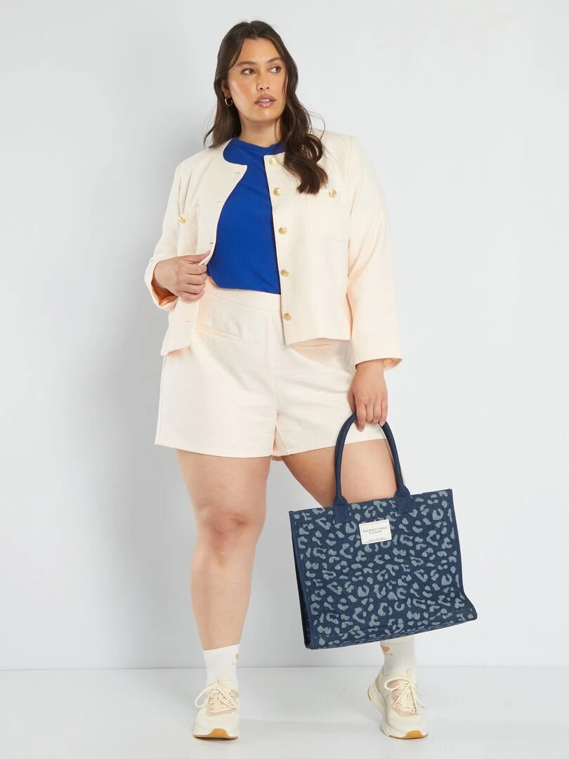 Short court en tweed Rose pale