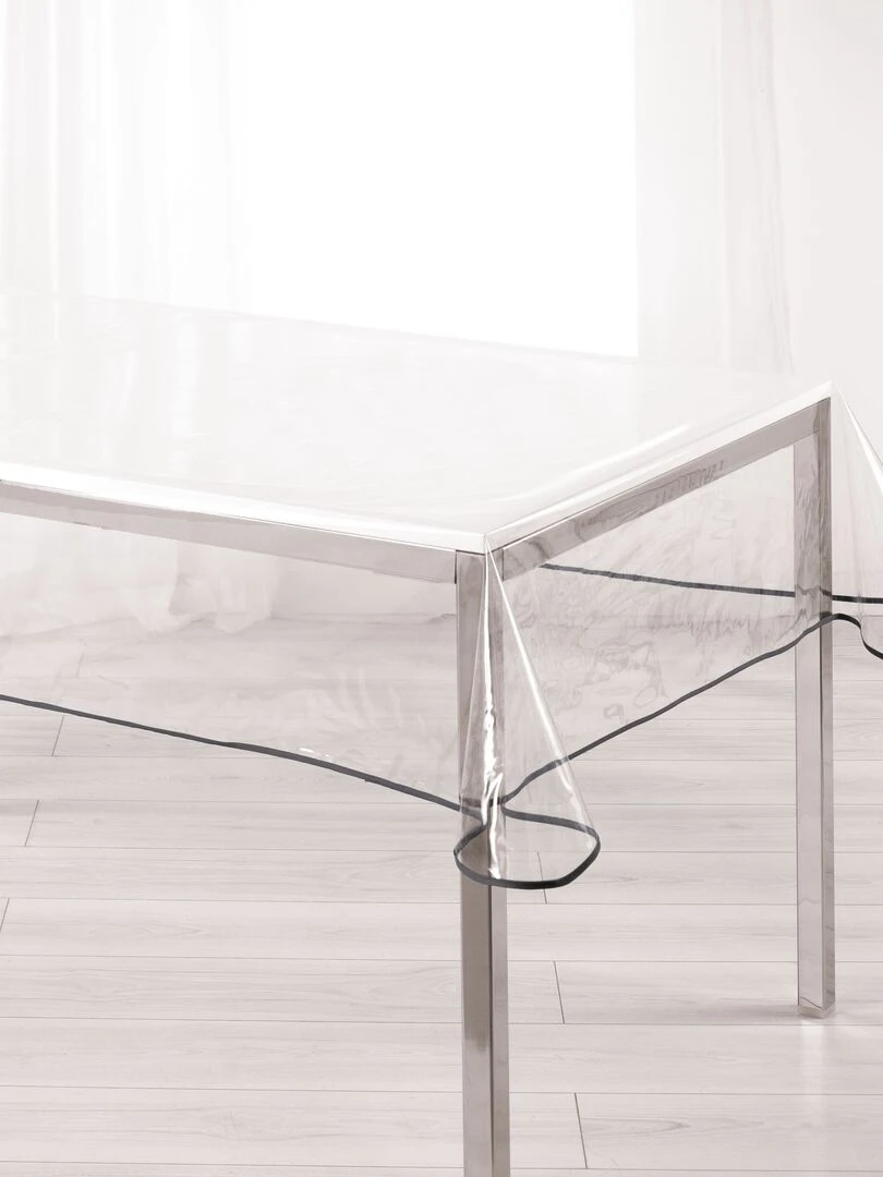Nappe cristal transparente PVC Collection Garden gris anthracite