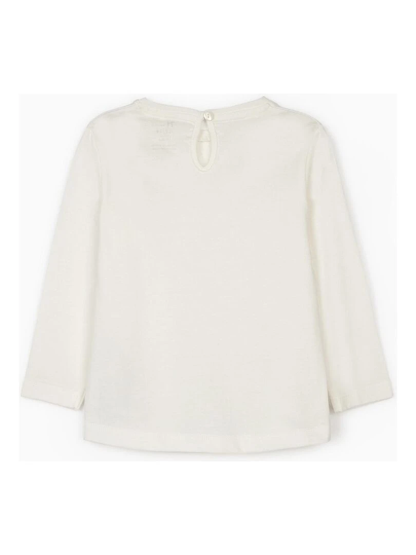 2 T shirts à Manches Longues en Coton Bébé Fille manches longues DISRUPTION   Blanc