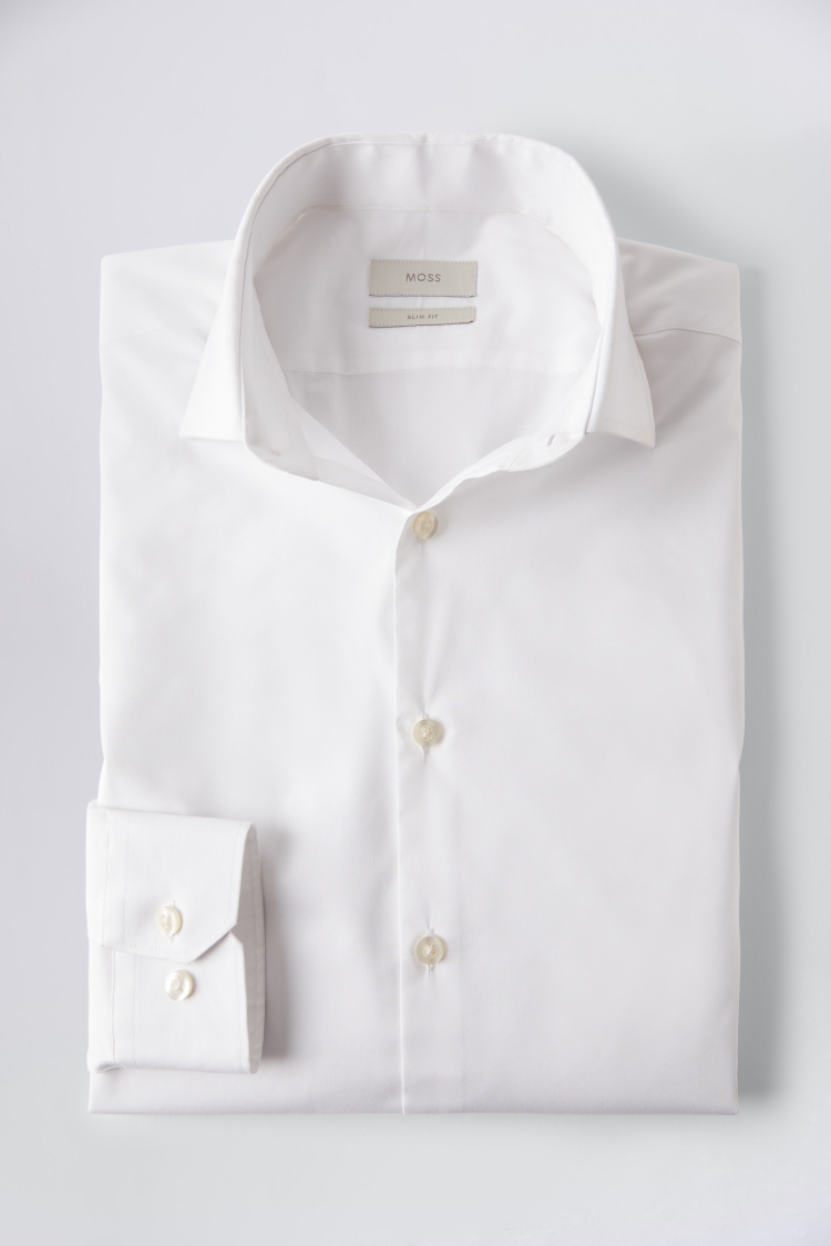 Tailored Fit White Piquet Textured Shirt   Buy Online at Moss
