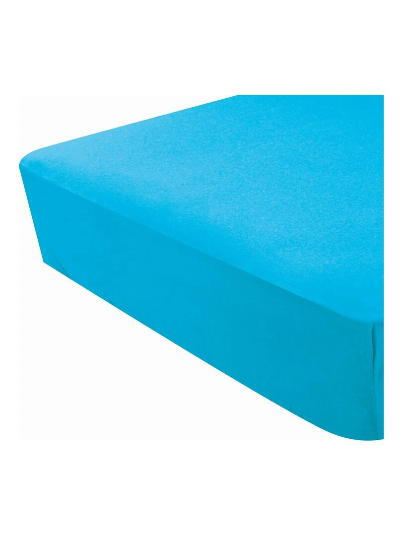 Drap housse uni en jersey Bleu turquoise