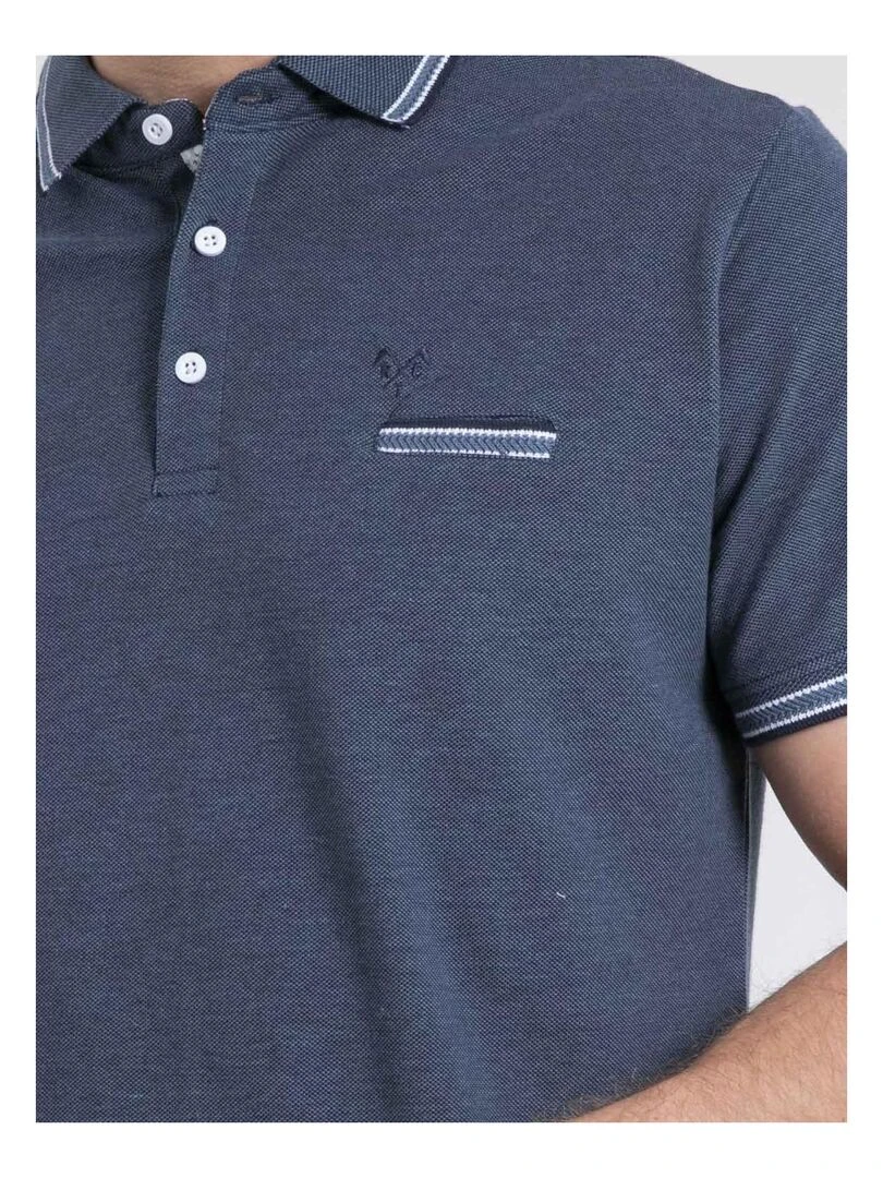 Polo manches courtes pur coton PIGUSTAVE   Bleu marine