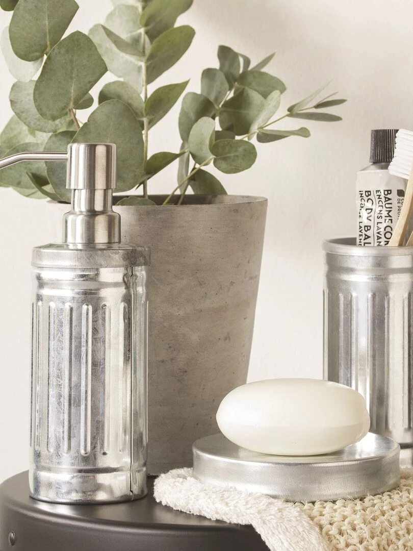 Guy Levasseur   Distributeur de savon en métal inox   Gris