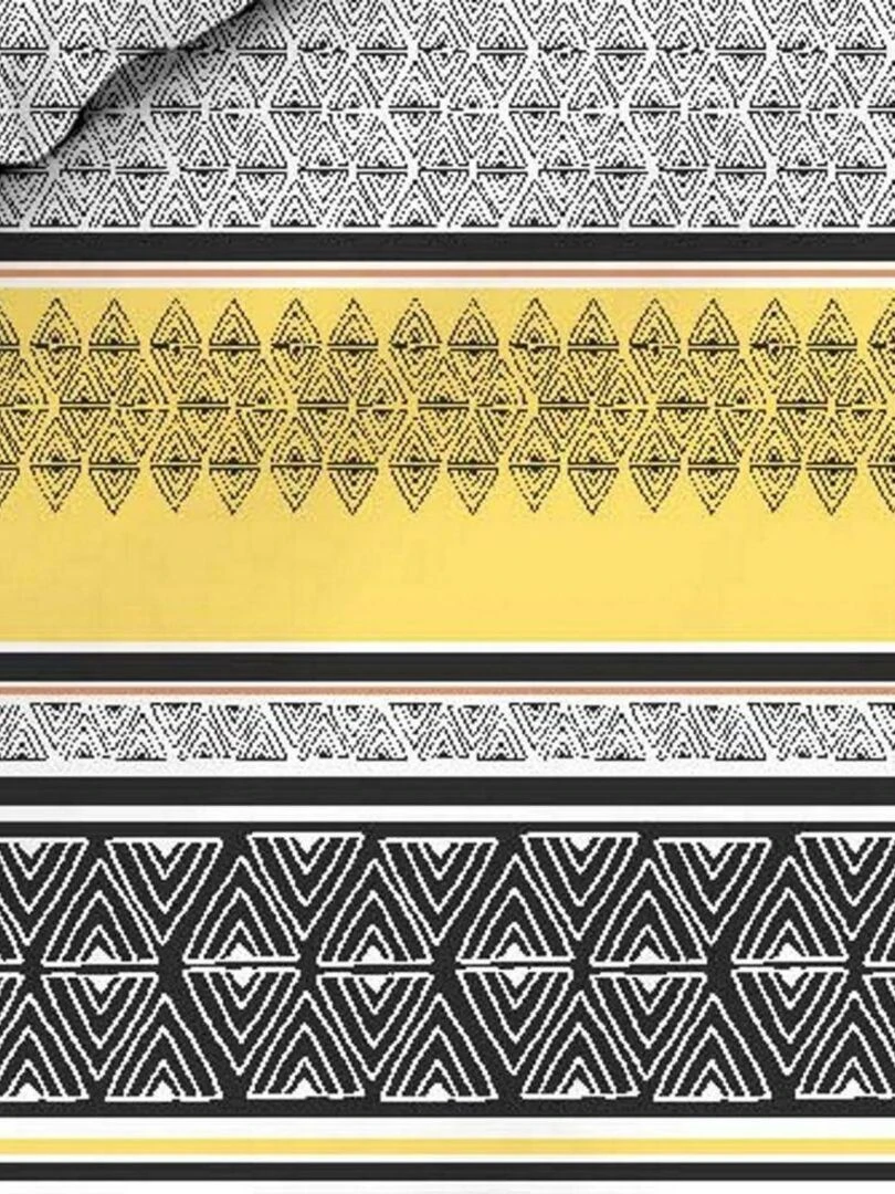 Housse de couette 220x240 + 2 taies d'oreiller 60x60 cm Coton Formas Yellow   Gris