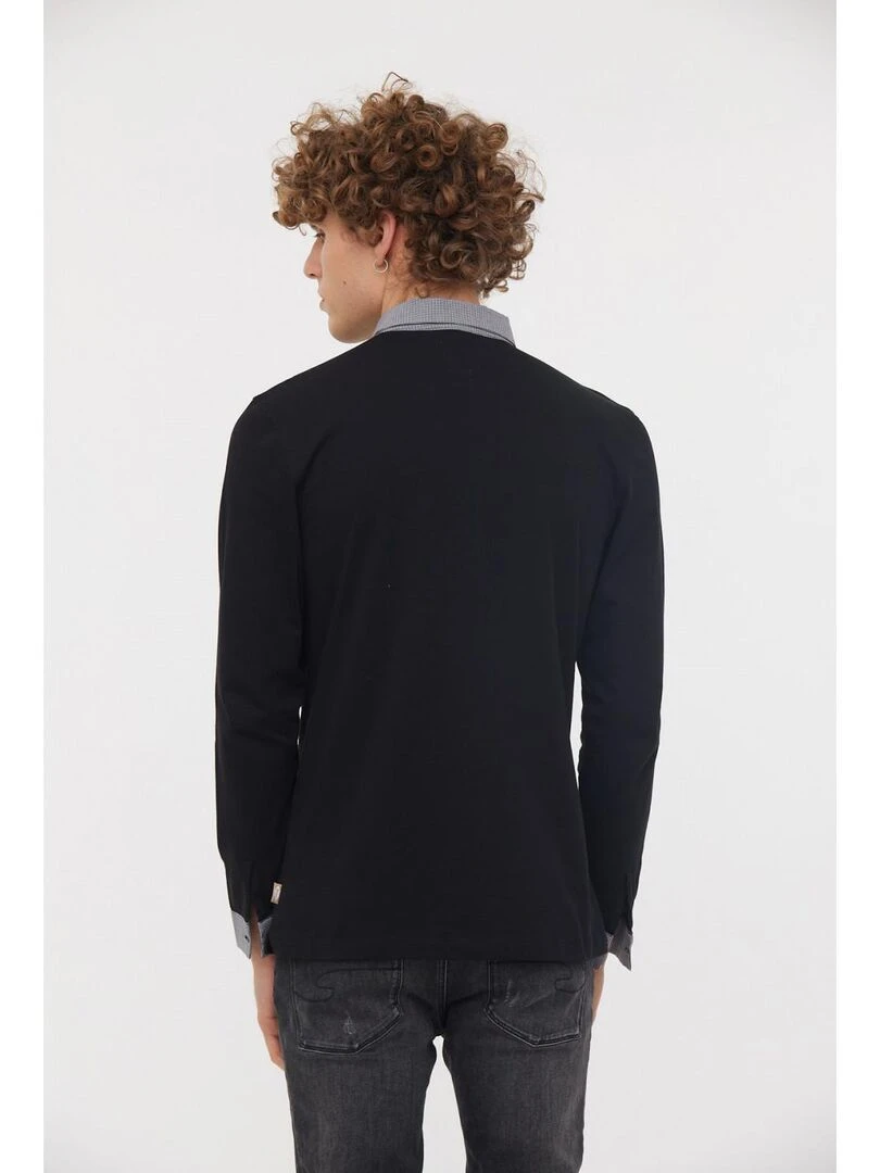 Lee Cooper   Polo manches longues coton regular BORNEAZ   Noir