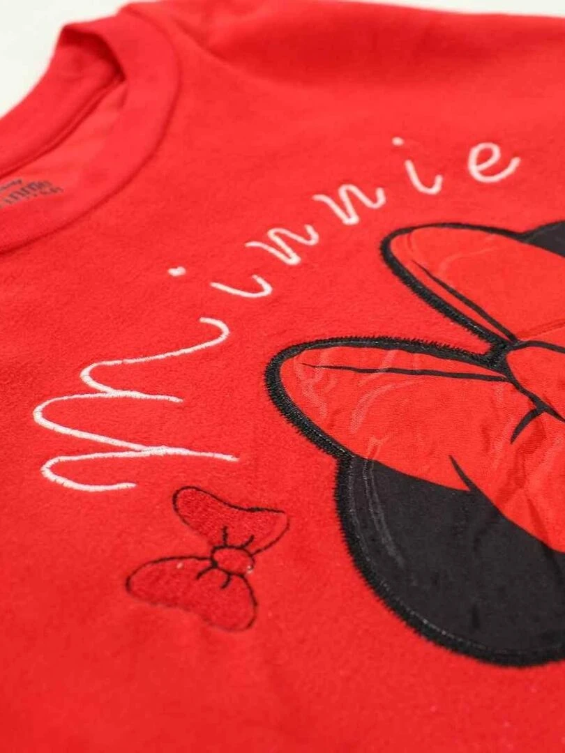 Disney   Pyjama fille imprimé Minnie en coton   Rouge