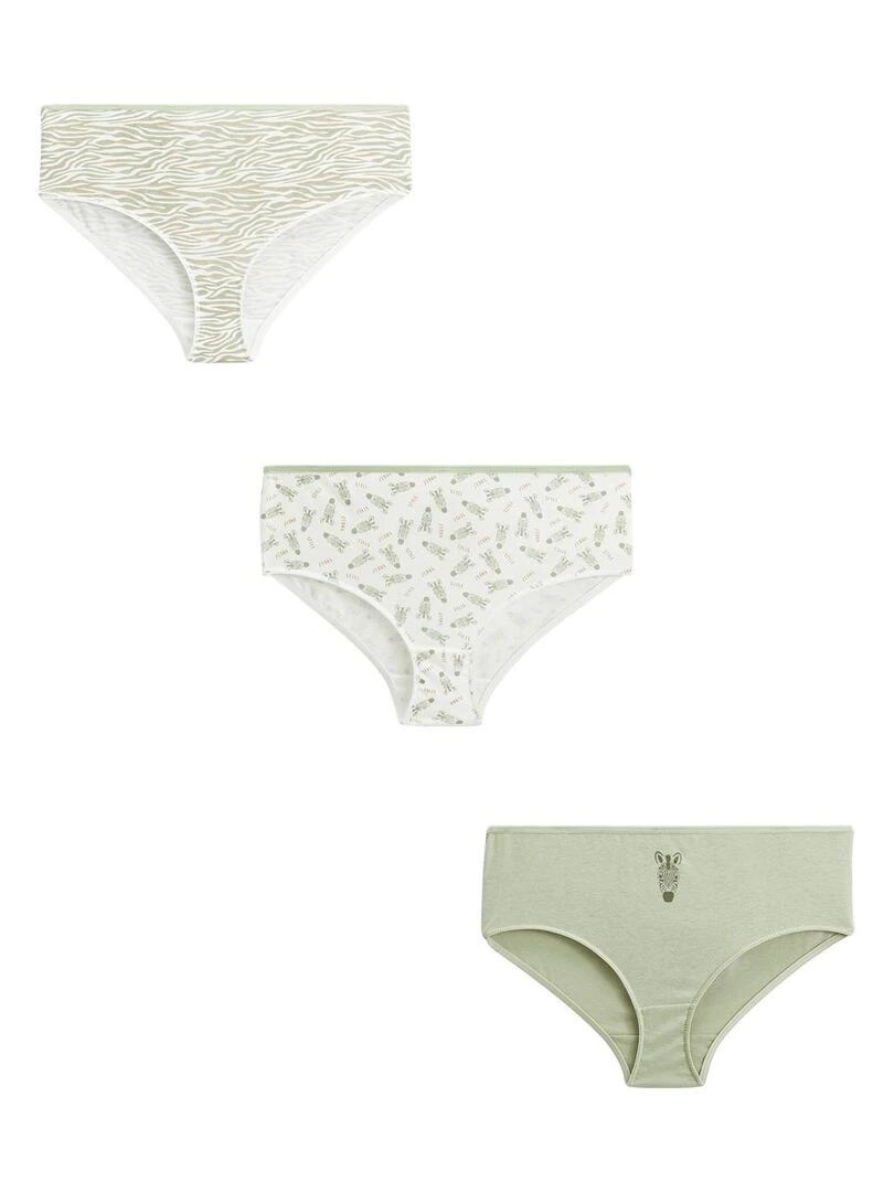 Lot de 3 culottes fille Safari Kaki