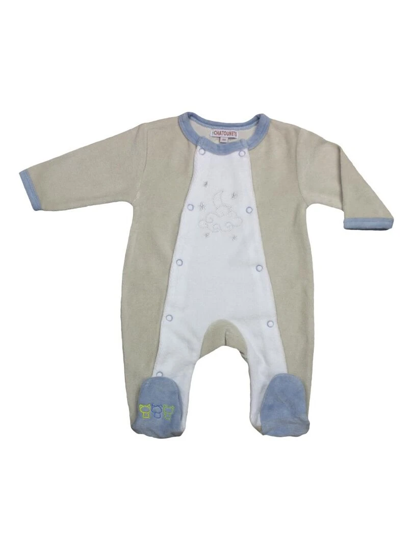Pyjama "NUAGE" Les Chatounets Blanc Gris Bleu