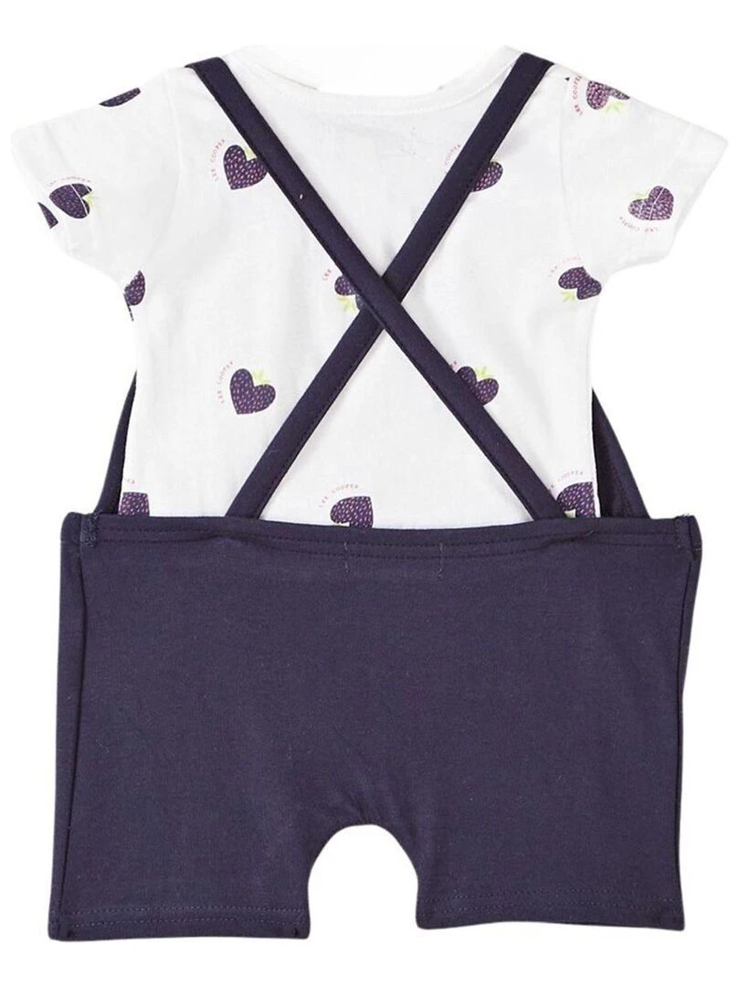 Lee Cooper Ensemble T shirt salopette bébé fille Imprimé Logo Bleu marine
