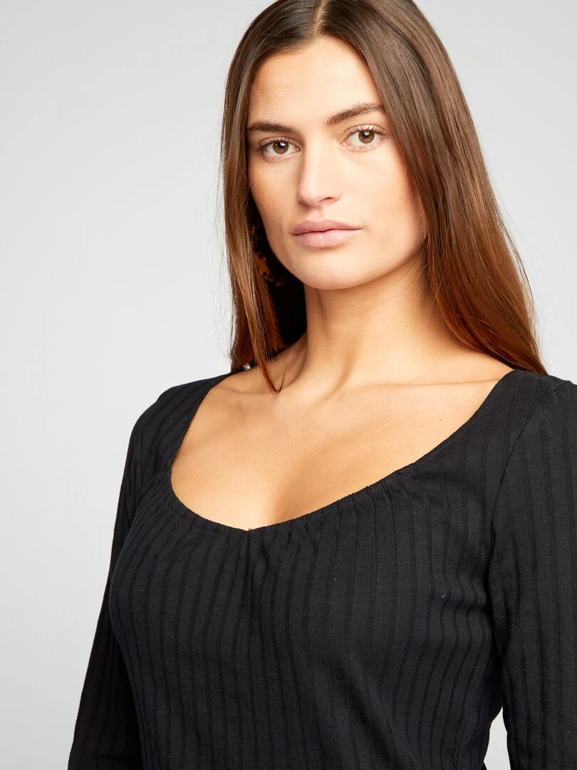 Robe côtelée   noir