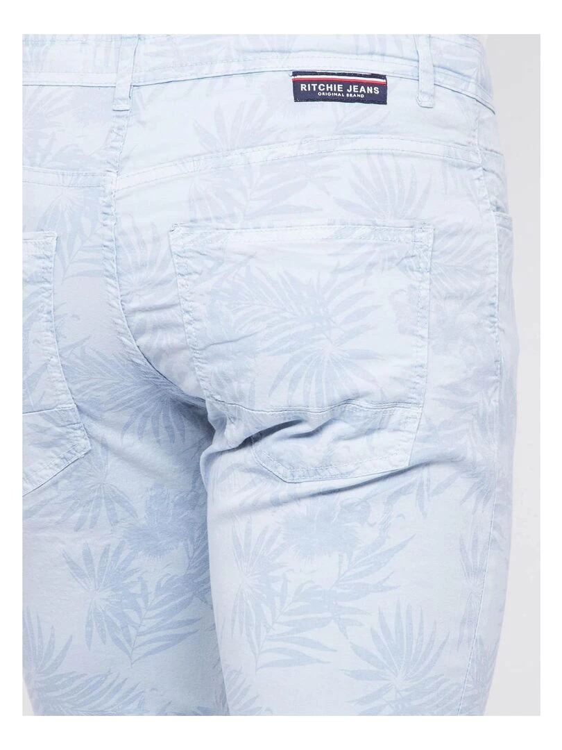 Bermuda chino motifs BANLON   Bleu ciel