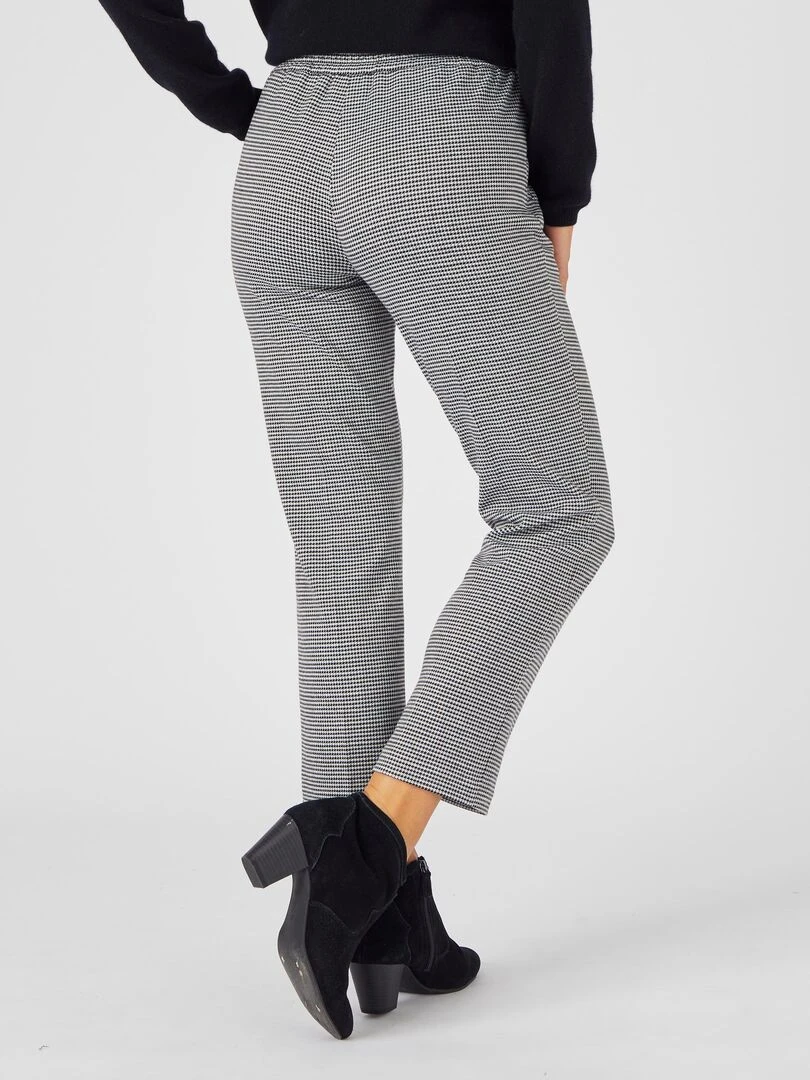 Pantalon 7/8ème enfilable maille milano stretch   Damart   Noir Blanc