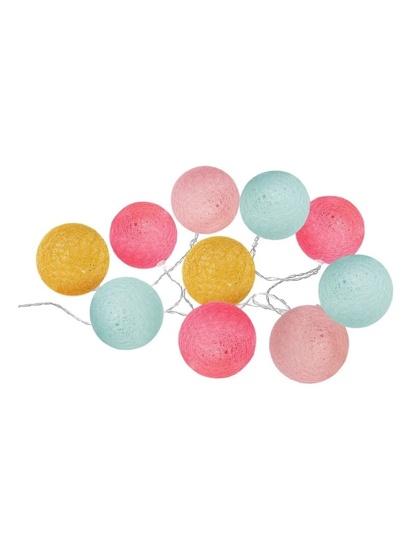 Guirlande LED solaire 10 boules multicolores Blanc
