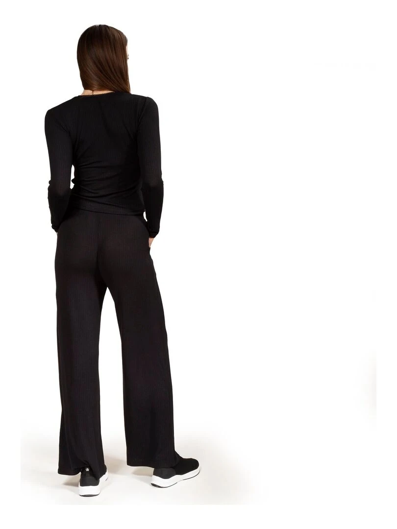 Ensemble Homewear T shirt cache cœur et pantalon large Noir Noir