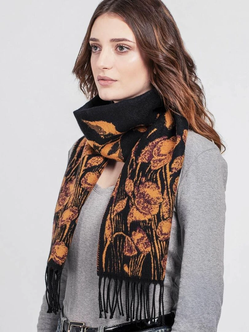 Echarpe Floraison   Fabriqué en France   Orange